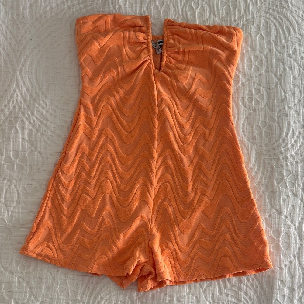 Fashion Nova Orange Strapless Outfit